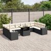 vidaXL Salon de jardin 11 pcs avec coussins noir r&eacute;sine tress&eacute;e
