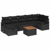 vidaXL Ensemble de canap&eacute; de jardin 8 pc Noir Poly rotin