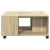 vidaXL Table basse ch&ecirc;ne sonoma 80x80x40 cm bois d'ing&eacute;nierie