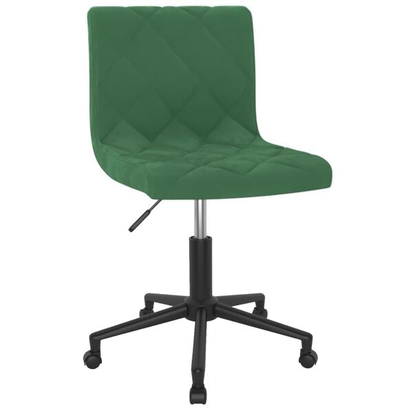 vidaXL Chaises pivotantes &agrave; manger lot de 2 Vert fonc&eacute; Velours