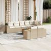 vidaXL Salon de jardin avec coussins 9 pcs beige r&eacute;sine tress&eacute;e