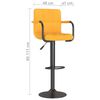 vidaXL Tabouret de bar Jaune moutarde Tissu