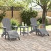 vidaXL Chaise de jardin 3 pcs Gris clair Poly&eacute;thyl&egrave;ne