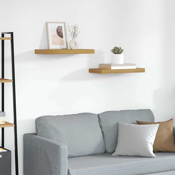 vidaXL &Eacute;tag&egrave;re Murale 2 pcs Beige 50 x 23 x 4 cm Bois d'ing&eacute;nierie