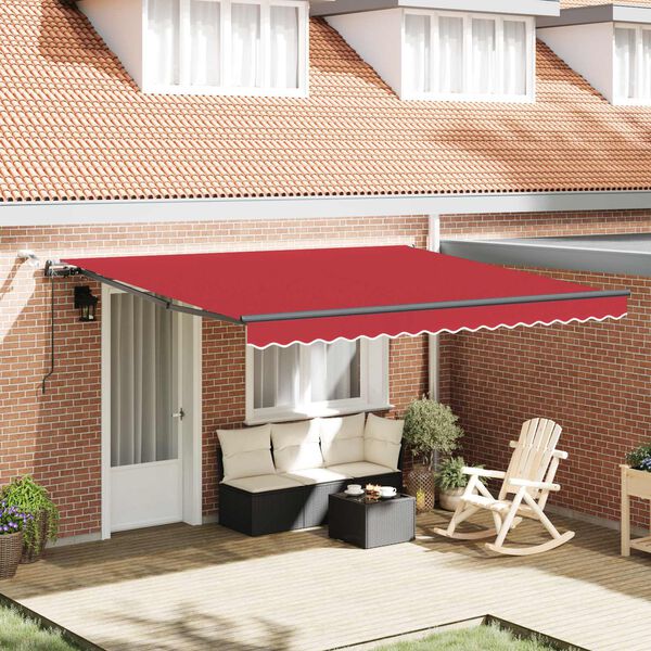 vidaXL Tissu de auvent avec Rouge 400 &times; 300 cm Polyester