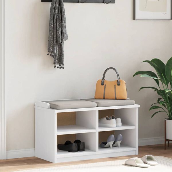 vidaXL Banc de couloir SANDNES blanc 87x40x50 cm bois de pin massif