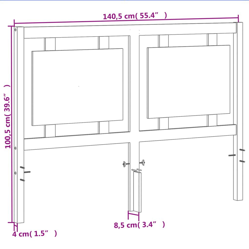 vidaXL Tête de lit cire marron 135 cm bois massif de pin