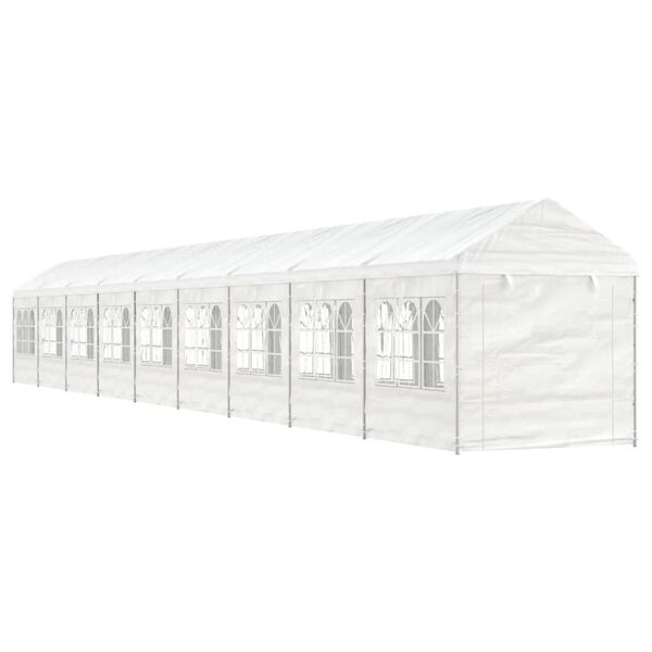 vidaXL Belv&eacute;d&egrave;re avec toit blanc 20,07x2,28x2,69 m poly&eacute;thyl&egrave;ne