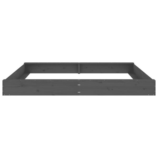 vidaXL Bac à sable avec sièges gris carré bois de pin massif