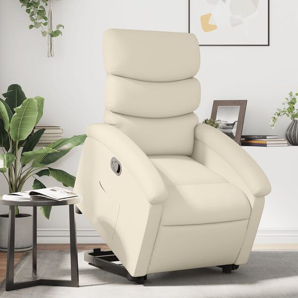 vidaXL Fauteuil inclinable Cr&egrave;me Similicuir