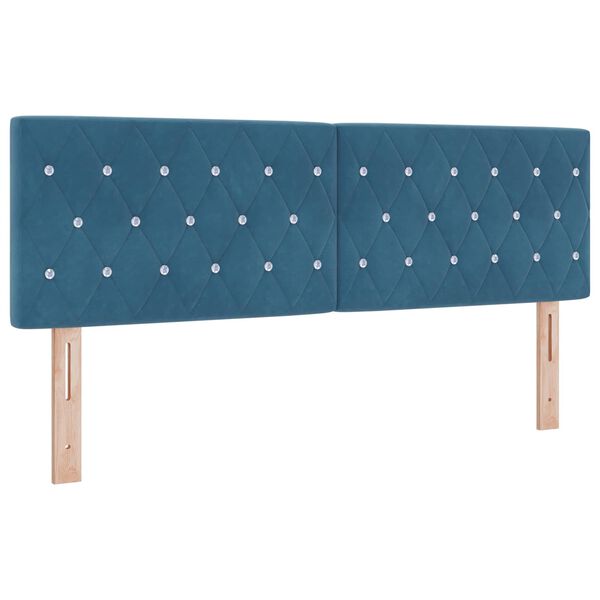 vidaXL T&ecirc;te de lit avec t&ecirc;te de lit Bleu fonc&eacute; 160 cm Cuir synth&eacute;tique