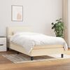 vidaXL Sommier &agrave; lattes de lit avec matelas Cr&egrave;me 100x200 cm Tissu
