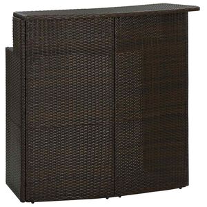 vidaXL Table de bar de jardin Marron 120x55x110 cm R&eacute;sine tress&eacute;e