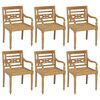 vidaXL Chaises Batavia lot de 6 Bois de teck solide