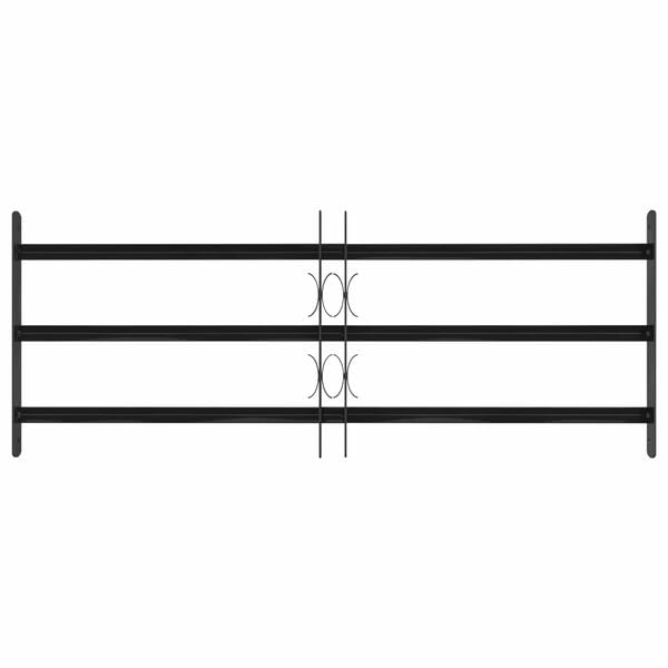 vidaXL Grille de Fen&ecirc;tre Noir 116 x 45 cm Acier enduit de poudre