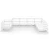 vidaXL Salon de jardin 9 pcs Blanc Bois de pin massif