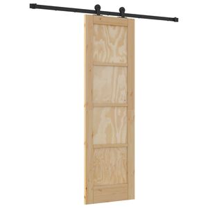 vidaXL Porte coulissante Naturel et noir 61 x 198,5 cm