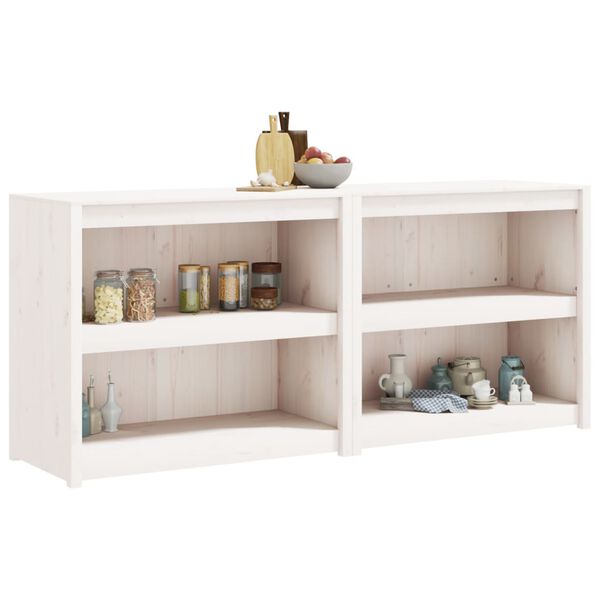 vidaXL Armoires de cuisine d'ext&eacute;rieur 2 pcs blanc bois de pin massif