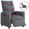 vidaXL Fauteuil inclinable de massage &eacute;lectrique gris fonc&eacute; tissu