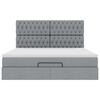 VidaXL Cadre de lit ottoman et matelas gris clair 180x200 cm tissu