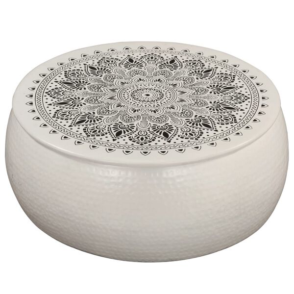 vidaXL Table basse Aluminium martelé 70x30 cm Blanc