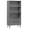 vidaXL Biblioth&egrave;que MOLDE Gris 85x35x170,5 cm Bois massif de pin