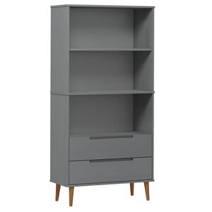 vidaXL Biblioth&egrave;que MOLDE Gris 85x35x170,5 cm Bois massif de pin