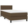 vidaXL Sommier &agrave; lattes de lit avec matelas Marron fonc&eacute; 100x200 cm