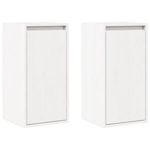 vidaXL Armoires murales 2 pcs Blanc 30x30x60 cm Bois de pin massif