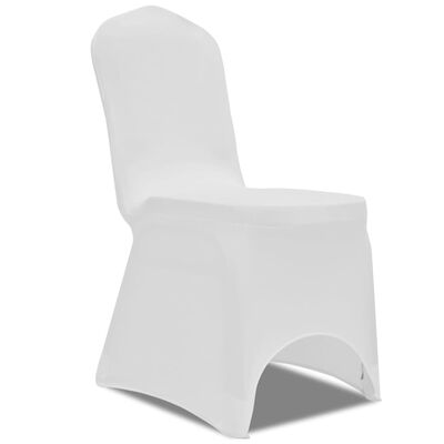 vidaXL Housses élastiques de chaise Blanc 24 pcs