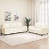 vidaXL Ensemble de canap&eacute;s 2 pcs avec coussins Cr&egrave;me Similicuir