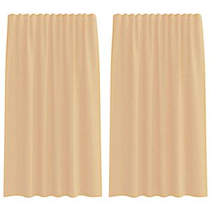 vidaXL Rideaux en voile avec passe-tringles 2 pcs sable