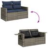 vidaXL Salon de jardin avec coussins 7 pcs gris résine tressée