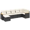 vidaXL Salon de jardin 7 pcs avec coussins noir r&eacute;sine tress&eacute;e
