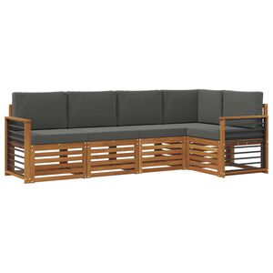 vidaXL Ensemble de canap&eacute; d'angle 5 pcs Naturel et Anthracite