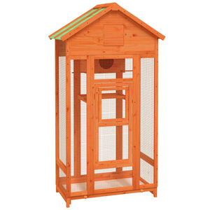 vidaXL Maison &agrave; oiseaux marron 91,5x53x170 cm bois massif de pin