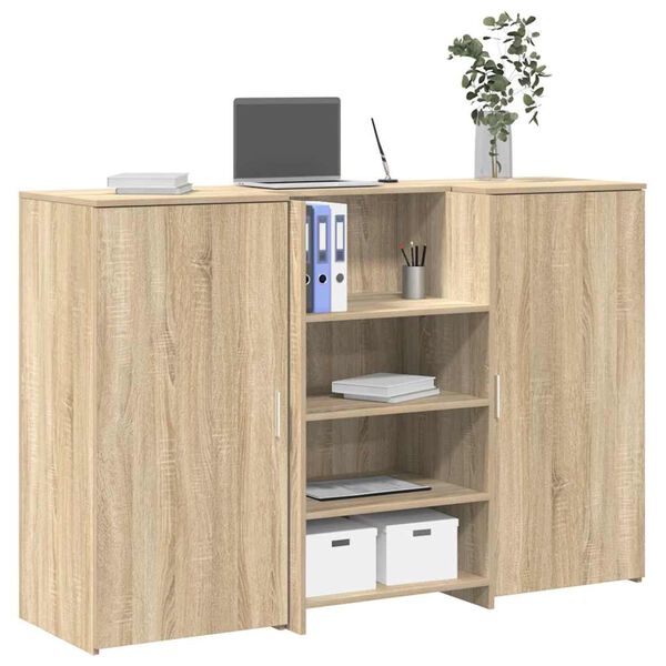 vidaXL Bureau r&eacute;ception ch&ecirc;ne sonoma 155x50x103,5 cm bois d'ing&eacute;nierie