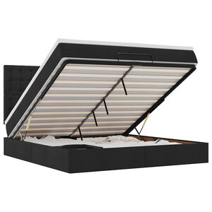 VidaXL Cadre de lit ottoman avec matelas noir 160x200 cm tissu
