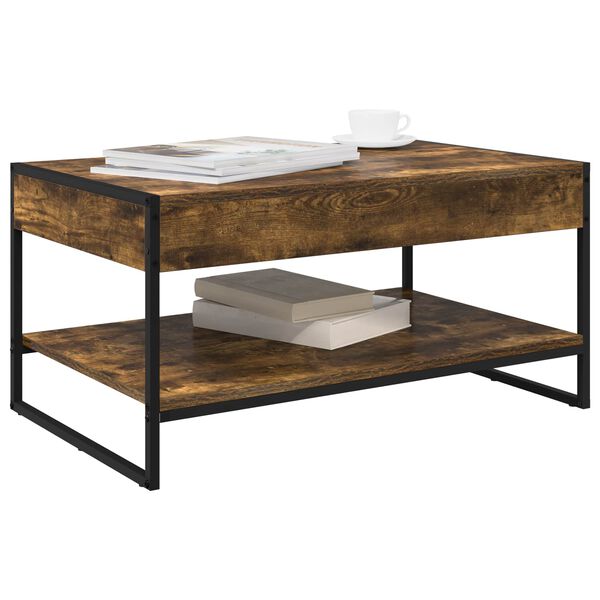 vidaXL Table basse Ch&ecirc;ne Fum&eacute; 80 x 50 x 40 cm Bois d'ing&eacute;nierie