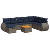 vidaXL Salon de jardin 9 pcs avec coussins gris r&eacute;sine tress&eacute;e