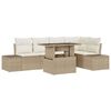 vidaXL Ensemble de canap&eacute; de jardin 6 pc Beige polyrotin