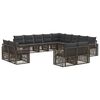 vidaXL Ensemble de canap&eacute; de jardin 13 pc Gris et Gris fonc&eacute; polyrotin
