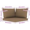 vidaXL Salon de jardin 10 pcs avec coussins Taupe