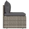 vidaXL Canapé central de jardin et coussin Gris 57x57x56 cm Poly rotin