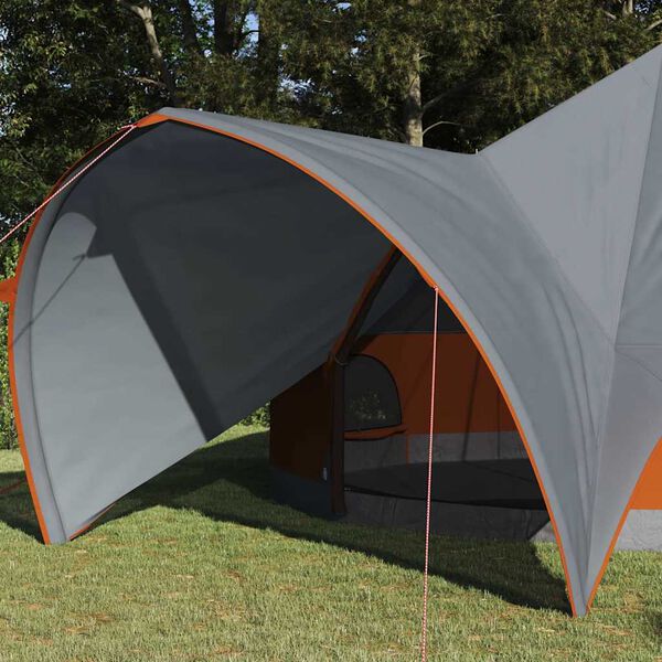 vidaXL Tente Teepee 9 personnes Gris et orange 502 x 502 x 297 cm