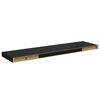 vidaXL &Eacute;tag&egrave;re murale flottante 2 pcs Noir brillant 90x23,5x3,8 cm MDF