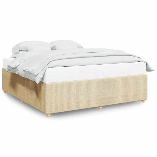 vidaXL Cadre de lit sans matelas cr&egrave;me 180x200 cm tissu