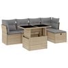vidaXL Salon de jardin avec coussins 6 pcs beige r&eacute;sine tress&eacute;e
