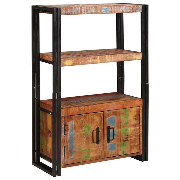 vidaXL Bibliothèque avec portes Marron Bois Recyclé Massif et Métal