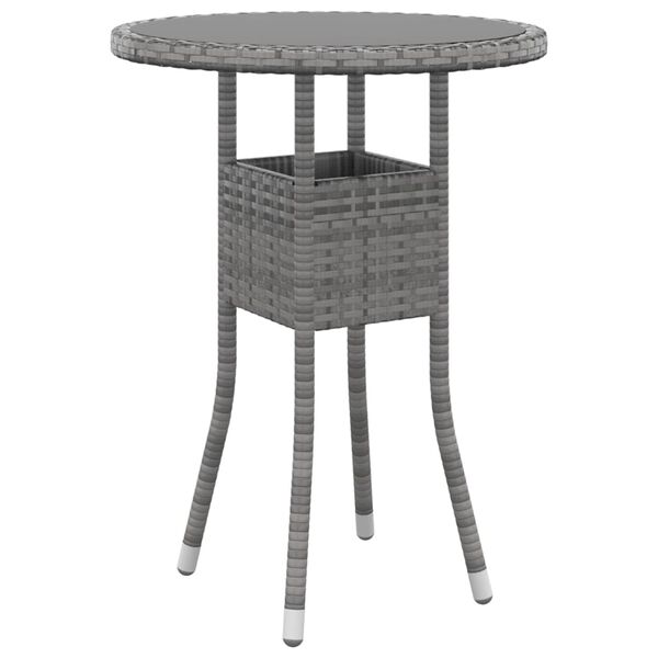vidaXL Ensemble &agrave; manger de jardin 3 pcs R&eacute;sine tress&eacute;e Gris